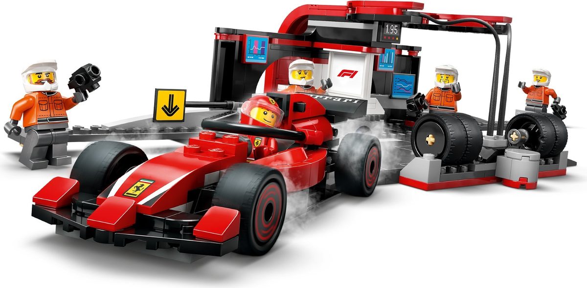 F1維修站、維修人員和Ferrari 汽車