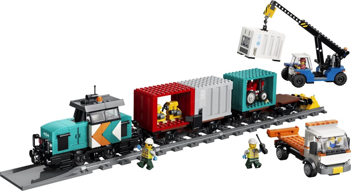 港口貨物列車和起重機與卡車